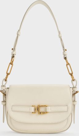 Charles & Keith Gwynne Metallic-Accent Crossbody Bag