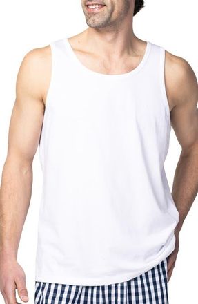 Petite Plume Pima Cotton Sleep Tank Top in White at Nordstrom, Size X-Small