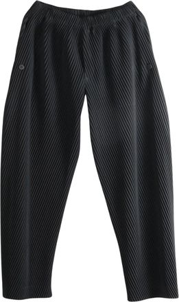 Homme Pliss&eacute; Issey Miyake Slash Pleated Straight-Leg Trousers With Elastic Waistband