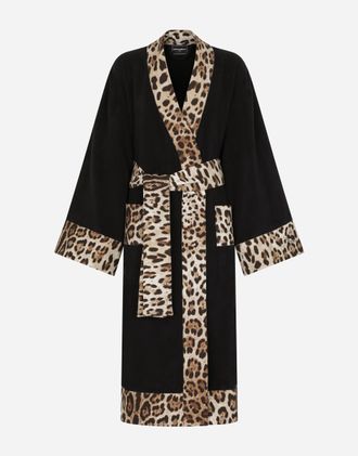 Dolce & Gabbana Cotton Terry Bathrobe - Belted Bathrobes Multicolor Xxl