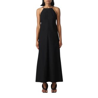 Proenza Schouler Kleedjes, Dames, Zwart, 2Xs, Elegante Maxi-jurk met Halternek