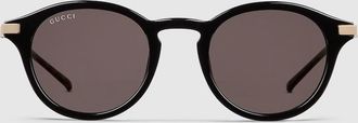 Gucci Round Frame Sunglasses, Black