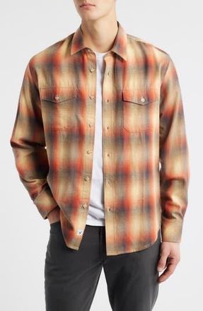 James Campbell Ranchero Modern Fit Plaid Cotton Button-Up Shirt in Pumpkin at Nordstrom Rack, Size Large