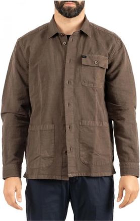 Fay Stijlvolle Herenshirt - Heren - Zomerjassen - Bruin - L - Jassen