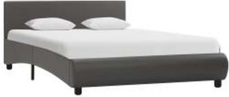 vidaXL Estructura De Cama Con Led Sin Colch&oacute;n Cuero Gris 140x200 Cm Vidaxl