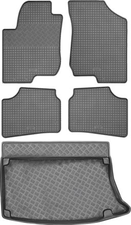 OEM Hyundai I30 I Hatchback De 2007-2014 Set - Alfombrillas De Goma Para Coche + Alfombrilla Para Maletero