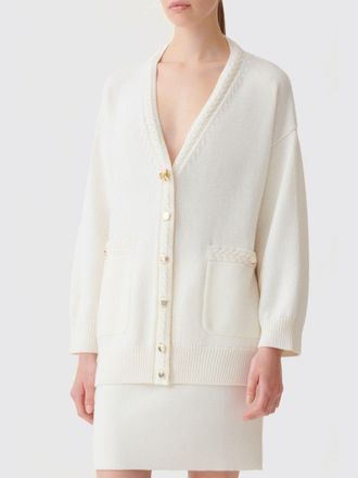Fabiana Filippi V-Neck Virgin Wool Cardigan with Dropped Shoulders
