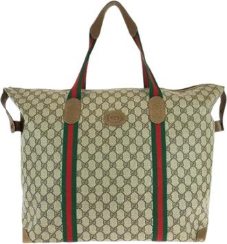 Gucci Pre-owned GG Supreme Canvas Leather Boston Bag - unisex - Vintage Shopper - Bruin - ONE Size - Leer - Vintage