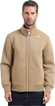 K-Way Finn Spacer Sweatshirt - Heren - Bomber jackets - Beige - L - Leer - Jassen