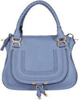 Chlo&eacute; Grained Leather Crossbody Bag - Dames - Handtassen - Blauw - ONE Size - Leer - Tassen