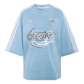 adidas (WMNS) adidas adilenium Season 5 Oversized Denim T-Shirt Light Blue KZ5011