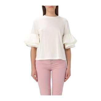 Liu Jo Dames, Tops, Wit, Maat: S Katoen