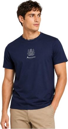 Aquascutum Heren Logo Crew Neck Regular T-shirt (Marine)