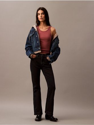 Calvin Klein Jeans Calvin Klein Womens Mid Rise Flared Fit Jeans - Black - 25