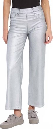 Lyss&eacute; Metallic Coated Wide Leg Pant In Silver