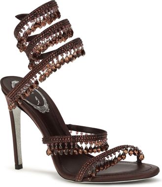 Rene Caovilla Womens Sandals Chandelier Satin Burgundy Fondant Satin-Burgundy Silk Satin/burgundy