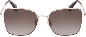 Max Mara 58mm Square Sunglasses in Rose Gold/gradient Brown at Nordstrom
