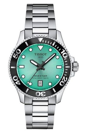 Tissot Seastar 1000 Turquoise Dial Bracelet Watch, 36mm at Nordstrom