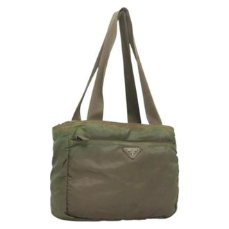 Prada Pre-owned Nylon prada-bags - Dames - Pre-owned - Groen - Maat: ONE Size Nylon