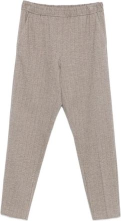 Le Tricot Perugia Visgraatbroek - Dames - Straight fit broeken - Beige - 3XL - Broeken