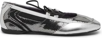 Diesel D-Mile Veter Ballerina - Dames - Ballerinas - Grijs - 40 EU - Polyester - Schoenen