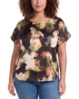 Anne Klein Plus Bateau Neck Top