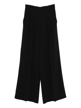 Twin-Set pleated wide-leg trousers - women - Acetate/Polyester - 46 - Black