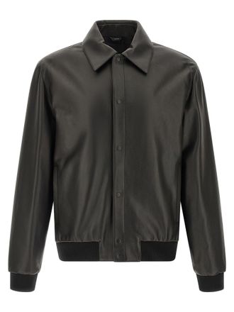 Fendi Lamb Leather Blouson Jacket - Black