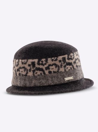 Casual Looks Ballonm&uuml;tze CASUAL LOOKS, Damen, schwarz (schwarz, gemustert), Wolle, M&uuml;tzen Ballonm&uuml;tze