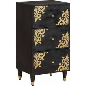 vidaXL Sideboard with Drawer Black 40 x 33 x 75 cm Solid Mango Wood vidaXL