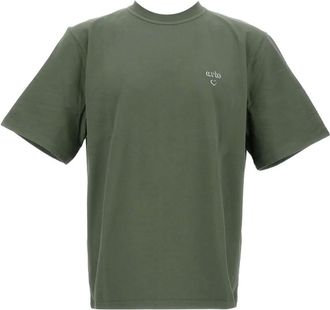 Arte embroidered-logo cotton T-shirt - men - Cotton - M - Green