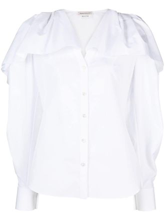 Alexander McQueen Blouse met ruches - Wit