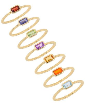 Tiramisu 14K Plated 2.16 Ct. Tw. Gemstone Ring Set