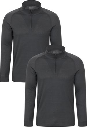 Mountain Warehouse Talus Mens Base Layer Top Multipack - Breathable, Moisture Wicking, Isotherm Top - Autumn Winter, Outdoors, Travelling & Hiking Charcoal (Multipack) 2