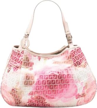 Fendi Pre-owned Shoulder Bags, female, Multicolor, Size: ONE SIZE Pre-owned Floral Canvas Tote
