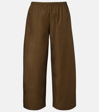 Khaite Roma cotton poplin wide-leg pants