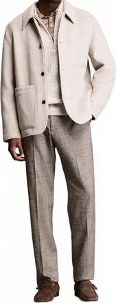 Billy Reid Felted Wool Chore Coat In Dove Heather