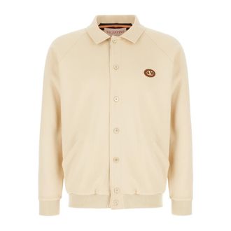 Valentino Garavani Light Jackets, male, Yellow, Size: L Jersey Felpa Vlogo Signature Cotton Piguet Sweatshirt