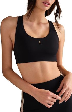 Rhone Retro Revive UPF 50+ Sports Bra in Pure Black at Nordstrom, Size Xx-Large