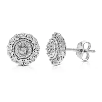 Vir Jewels 1/10 cttw Lab Grown Diamond Composite Earrings in Sterling Silver With Push Backs For Women