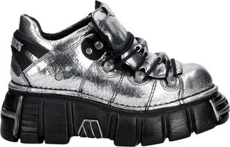 New Rock M-120N-C55 Platform Schoenen - Dames - Veterschoenen - Grijs - 41 EU - Leer - Schoenen