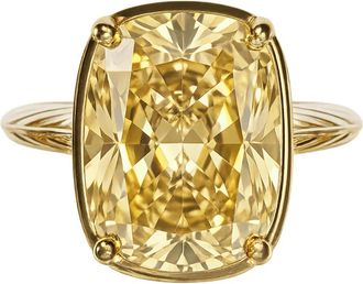 Sterling Forever Sterling Silver Elongated Cushion Light Yellow CZ Cocktail Ring
