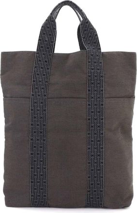 Herm&egrave;s Gray Canvas Tote Bag (Pre-Owned)