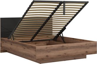 Petits Meubles Cama canap&eacute; 160x200 con somier incluido estratificado Negro marr&oacute;n