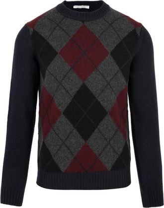FILIPPO DE LAURENTIIS Y23127 008 Rombi Grigio Sweaters - Heren - Ronde hals truien - Grijs - M - Truien & Vesten