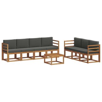 vidaXL Conjunto De Sof&aacute;s De Exterior 8 Pcs Natural Y Antracita Vidaxl