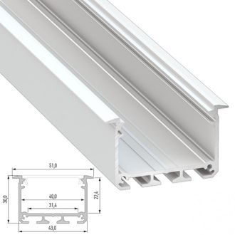 GreenIce Perfil Aluminio Tipo Inso 2,02m - Lacado Blanco