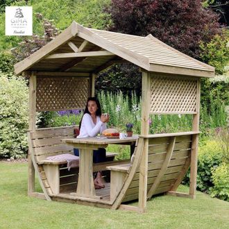 Zest Zest - Noahs Arbour Wooden Garden Seat Bench Shelter Sun Shade Trellis