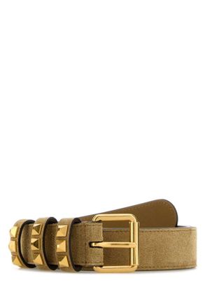 Valentino Garavani Beige Rockstud Buckle Belt