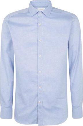 Tintoria Mattei Little Squared Shirt - Heren - Casual Overhemden - Blauw - L - Katoen - Overhemden